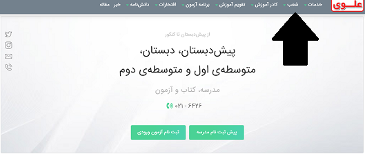 سایت مدرسه علوی alavi.ir 16 بخش های مختلف سایت مدرسه علوی