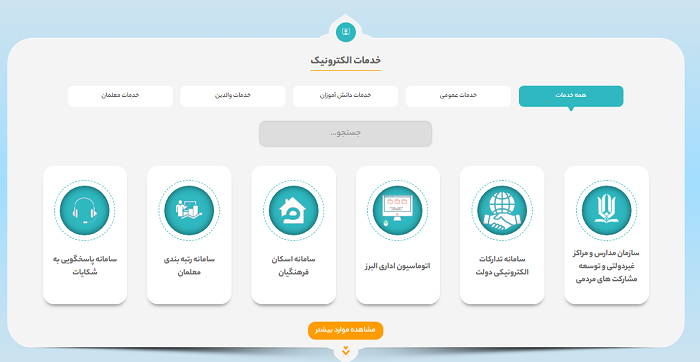 سایت آموزش و پرورش استان البرز alborz.medu.gov.ir 16 خدمات الکترونیک سایت آموزش و پرورش استان البرز