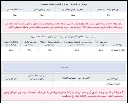 کارنامه ملاک عمل انتخاب رشته کنکور ۱۴۰۳ - زمان دریافت