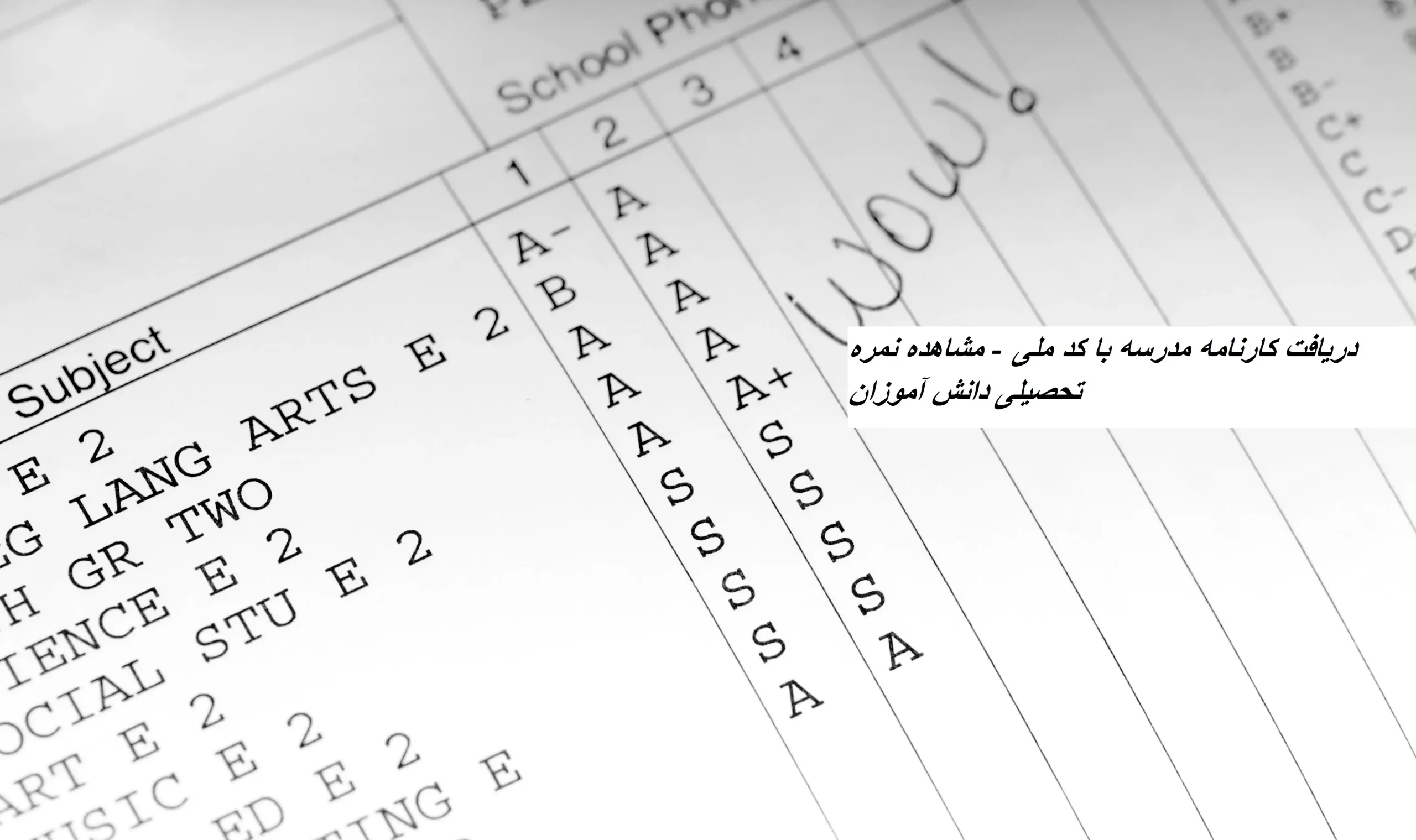 دریافت کارنامه مدرسه با کد ملی - مشاهده نمره تحصیلی دانش آموزان