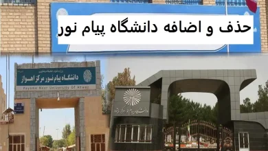 حذف و اضافه دانشگاه پیام نور