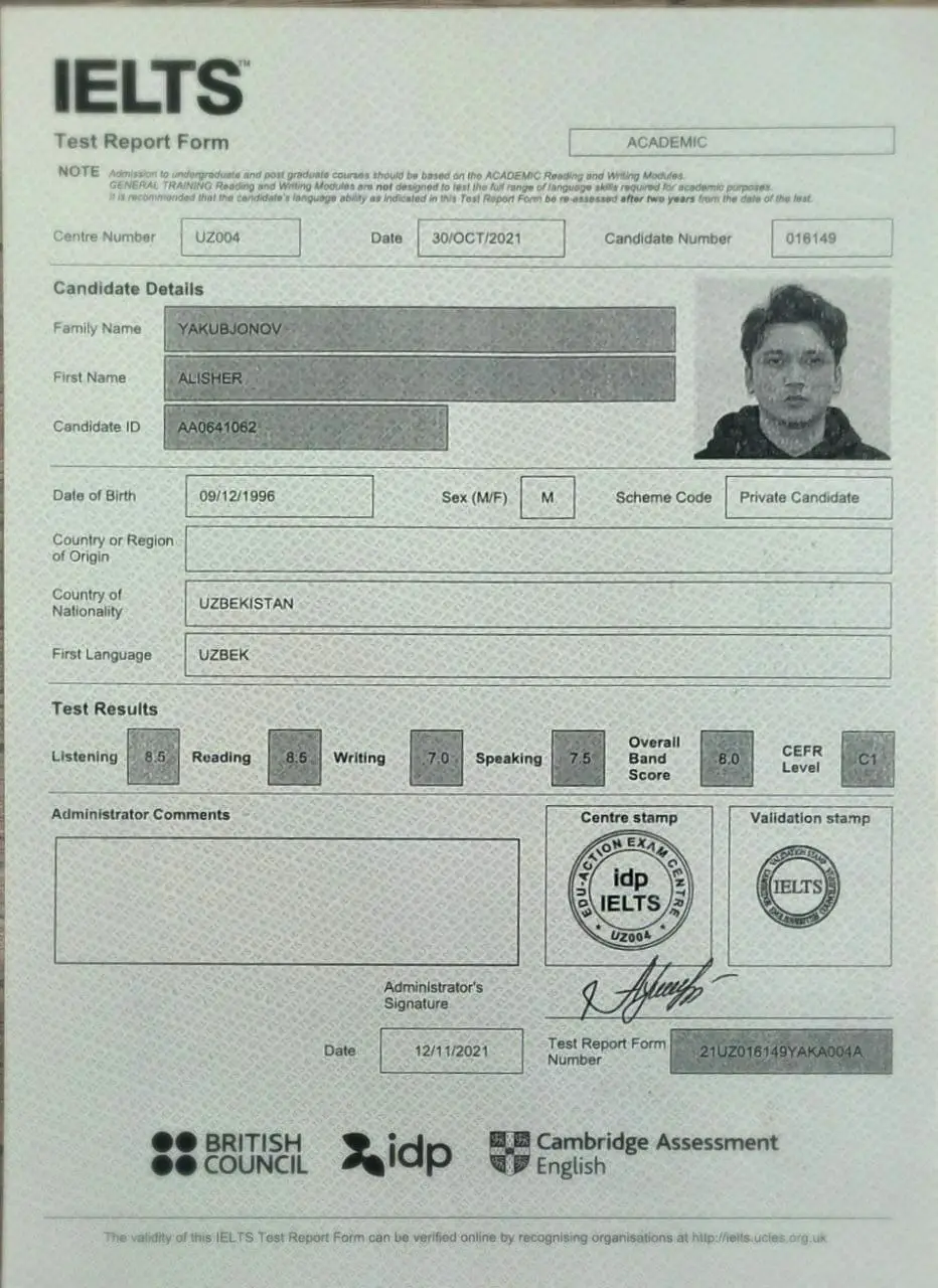 نمونه کارنامه آیلتس 12 نمونه کارنامه آیلتس